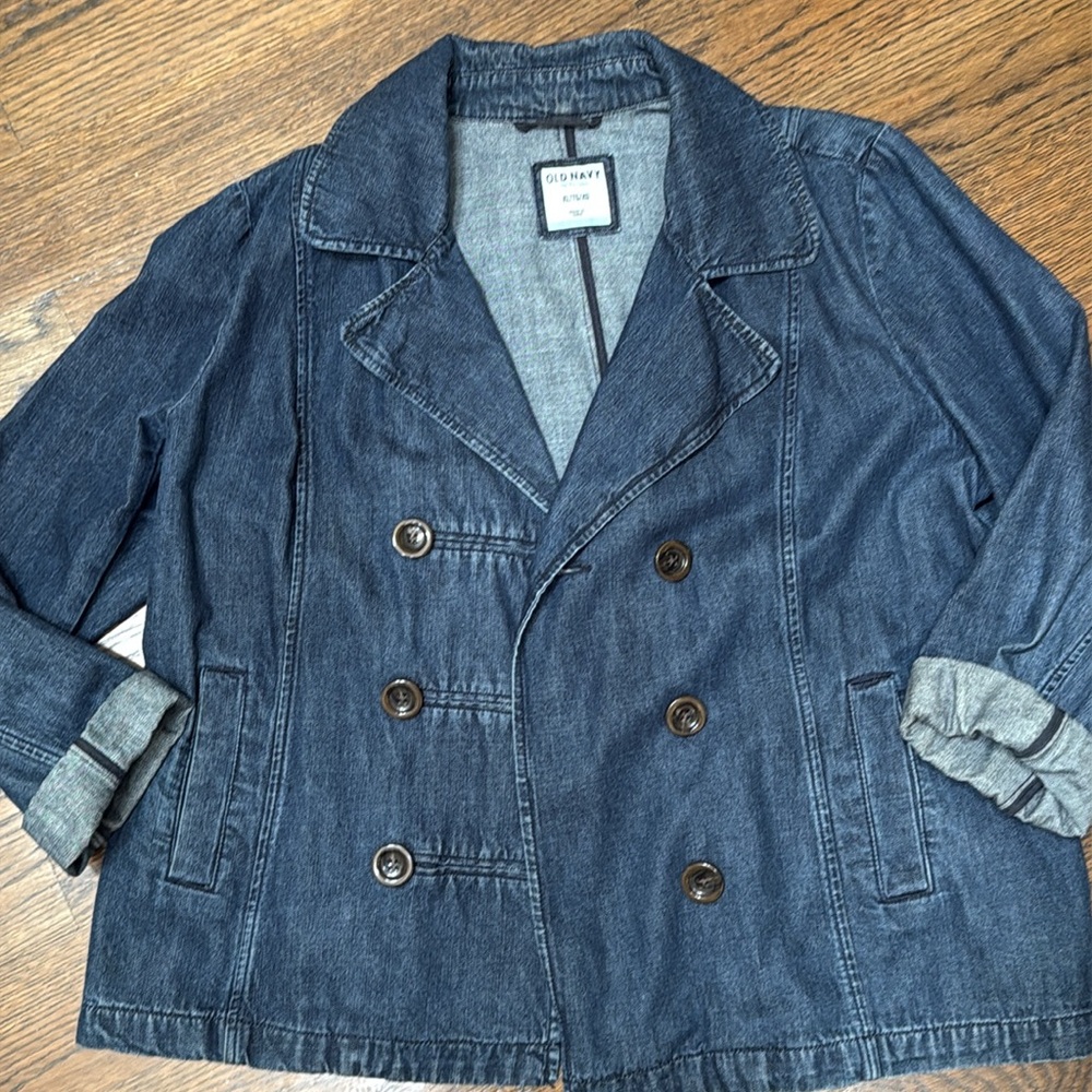 Old Navy Dark Blue Denim Peacoat Jacket